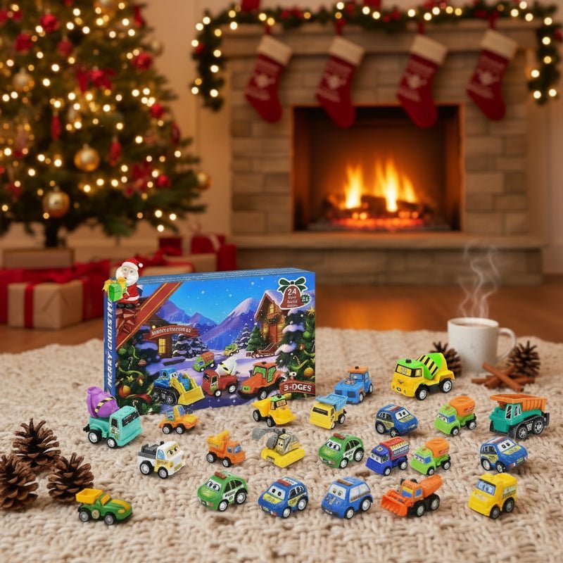2026 Christmas Countdown Calendar 24 Days Pull Back Car Toy Advent Calendar for Kids Toddlers Christmas Gifts Vehicle Model Toys 1