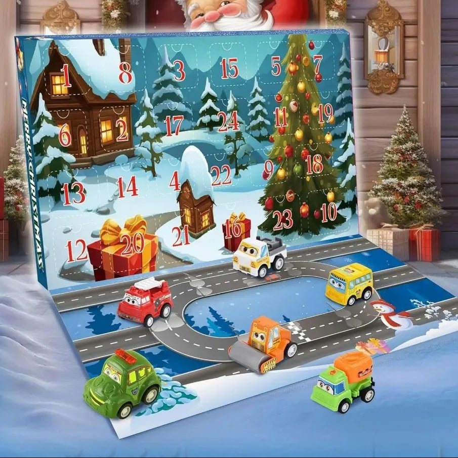 2026 Christmas Countdown Calendar 24 Days Pull Back Car Toy Advent Calendar for Kids Toddlers Christmas Gifts Vehicle Model Toys 2