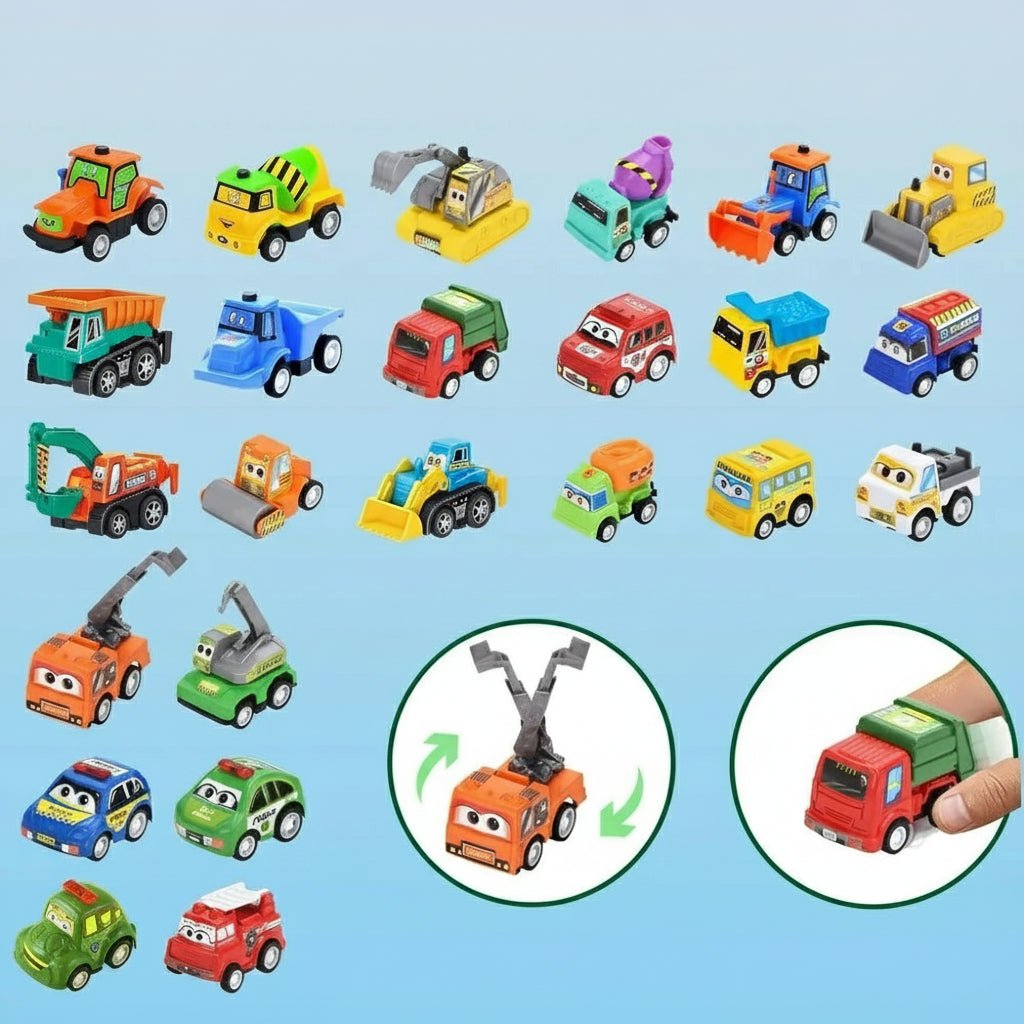 2026 Christmas Countdown Calendar 24 Days Pull Back Car Toy Advent Calendar for Kids Toddlers Christmas Gifts Vehicle Model Toys 3