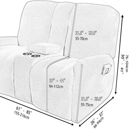COMFYDUO – Love-Seat Recliner Cover with Cup Holders, Non-Slip Soft Sofa Slipcover