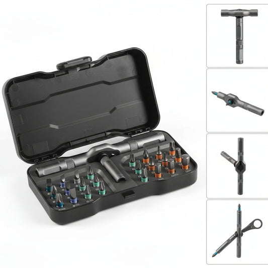 24-in-1 Magnetic Screwdriver Kit with T-Shaped Handle for Home Repairs 0