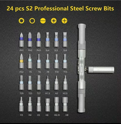24-in-1 Magnetic Screwdriver Kit with T-Shaped Handle for Home Repairs 5