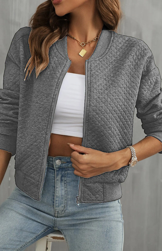 URBANBREEZE – Women’s Casual Summer Bomber Jacket featuring Easy-Zip Closure