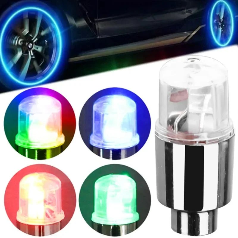 2/10Pcs Colorful LED Wheel Valve Lights Motorcycle Car Wheel Tire Valve Caps Universal Dustproof Bicycle Valve Cover 1