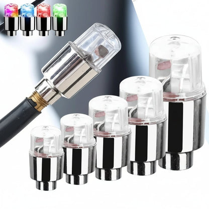 2/10Pcs Colorful LED Wheel Valve Lights Motorcycle Car Wheel Tire Valve Caps Universal Dustproof Bicycle Valve Cover 2