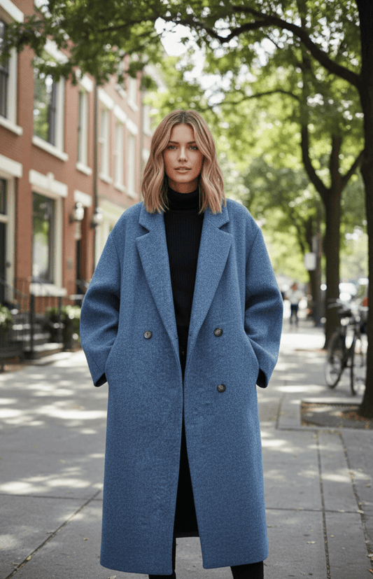 SNOWÉRA – Women’s Oversized Winter Coat, Classic Double-Breasted Look