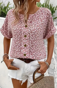 BLOSSÉRA – Women’s Floral Summer Blouse with Soft Lightweight Drape