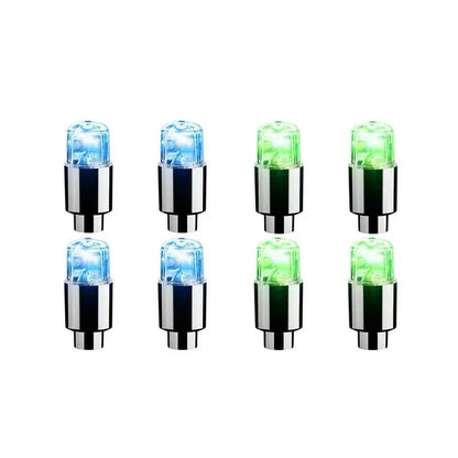 2/8pcs Valve Cap LED Lights Universal Car Motorcycle Bicycle Tire Hub Motion Sensor Glowing Bulbs Cycling Lamp Accessories 0