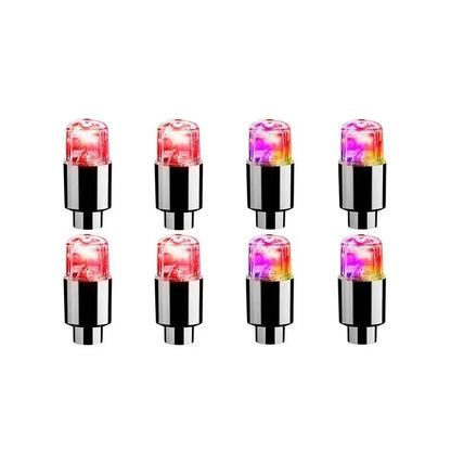 2/8pcs Valve Cap LED Lights Universal Car Motorcycle Bicycle Tire Hub Motion Sensor Glowing Bulbs Cycling Lamp Accessories 16