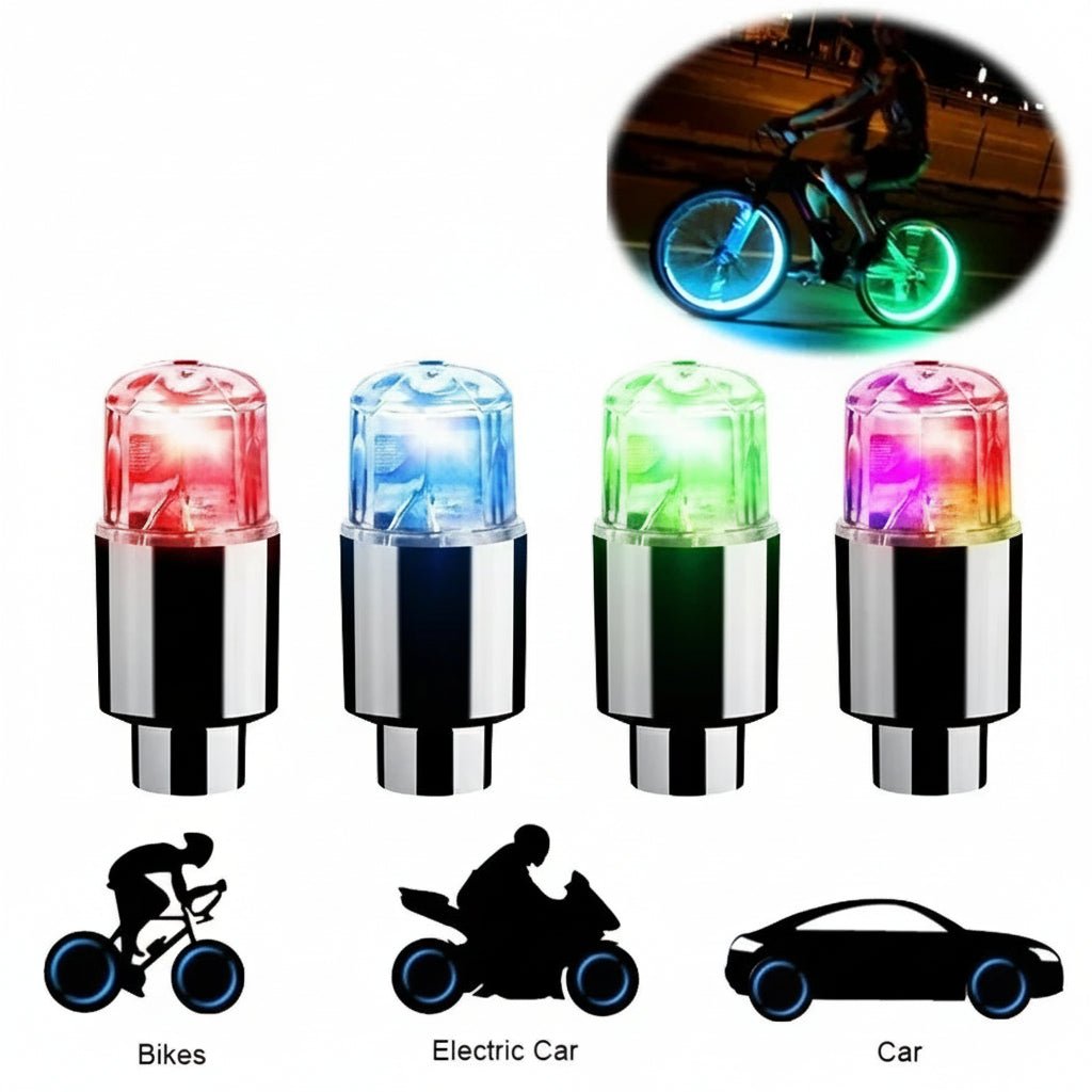 2/8pcs Valve Cap LED Lights Universal Car Motorcycle Bicycle Tire Hub Motion Sensor Glowing Bulbs Cycling Lamp Accessories 2