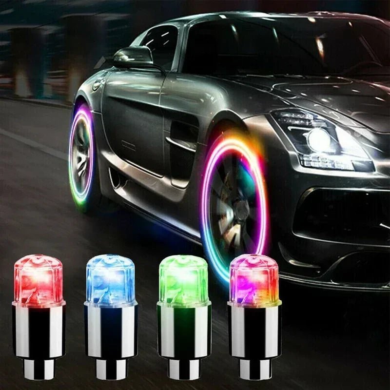2/8pcs Valve Cap LED Lights Universal Car Motorcycle Bicycle Tire Hub Motion Sensor Glowing Bulbs Cycling Lamp Accessories 3
