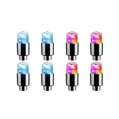 2/8pcs Valve Cap LED Lights Universal Car Motorcycle Bicycle Tire Hub Motion Sensor Glowing Bulbs Cycling Lamp Accessories 7