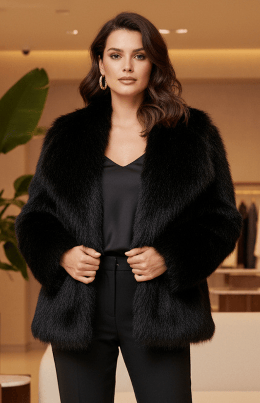 IVELLA – Women’s Faux Fur Jacket with Laid-Back Chic Appeal