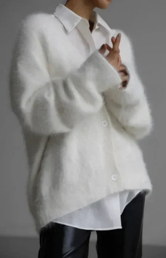 ELLAWEAR – Women’s Loose-Fit Cashmere Knit Cardigan for Timeless Comfort