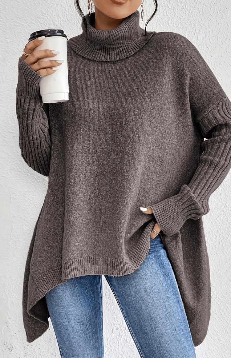 FLEURÉ – Cozy Oversized Turtleneck Knit Sweater for Relaxed Comfort and Style