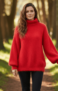 LOUNARIA – Women’s Soft Turtleneck Knit Sweater, Cozy High Neck Fit