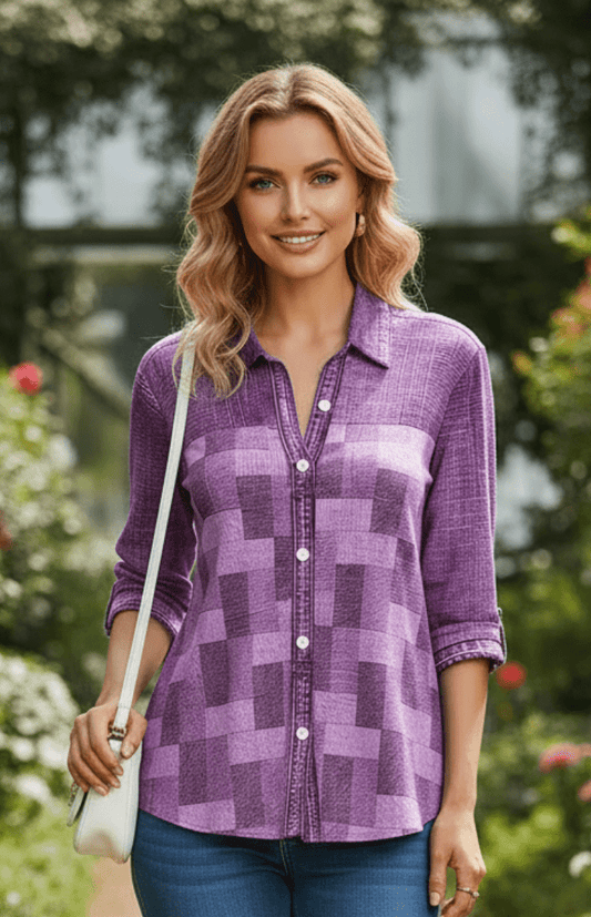 ARLINA – Versatile Check Pattern Top