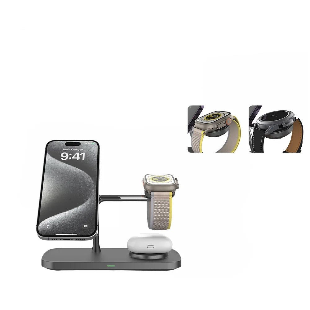 3-in-1 Wireless Charger Stand for iPhone, Apple Watch & AirPods - Fast Charging Magsafe Compatible 11