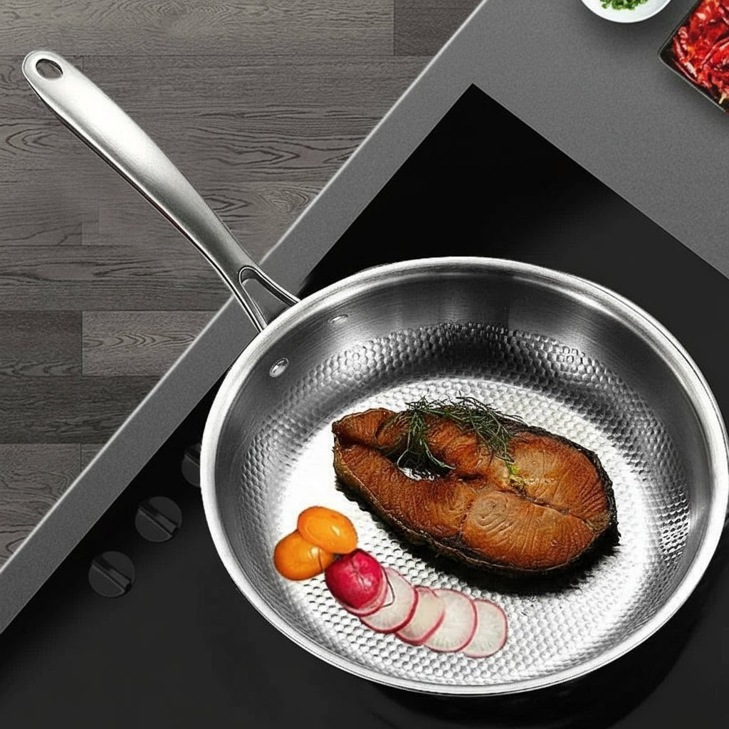 304 Stainless Steel Non-Stick Frying Pan - Durable Skillet for Gas & Induction Cooking 2