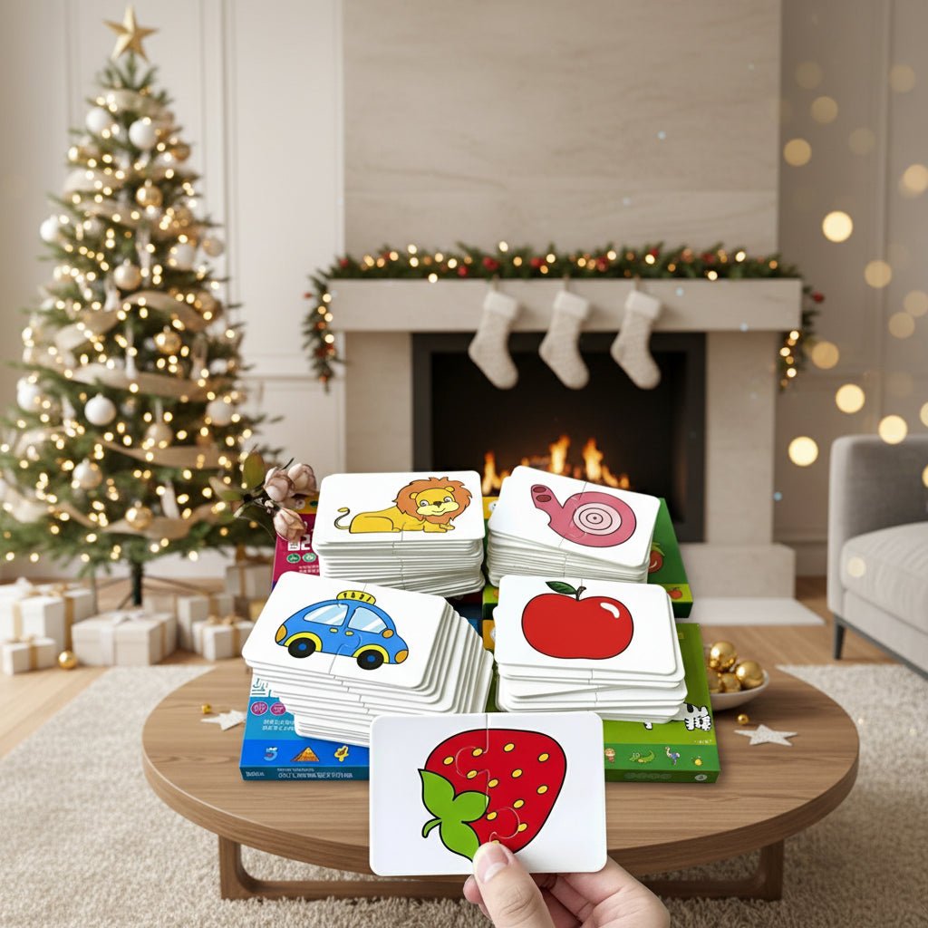 32 Pcs Enlightenment Card Matching Puzzle Early Education Cartoon Pattern Cognitive Boys and Girls Toys 0