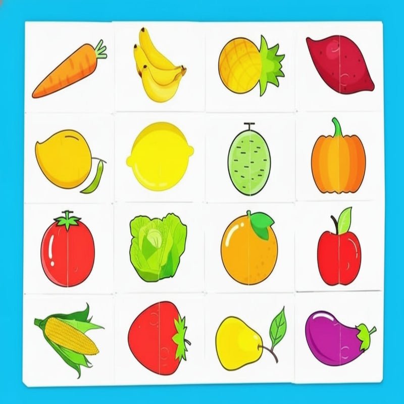 32 Pcs Enlightenment Card Matching Puzzle Early Education Cartoon Pattern Cognitive Boys and Girls Toys 5