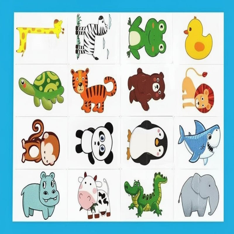 32 Pcs Enlightenment Card Matching Puzzle Early Education Cartoon Pattern Cognitive Boys and Girls Toys 7
