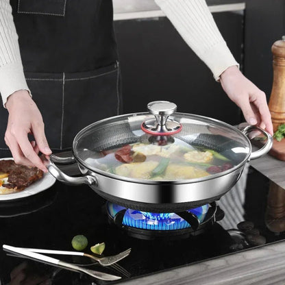 32cm Non-Stick Stainless Steel Frying Pan with Honeycomb Base for Induction & Gas Stoves 2