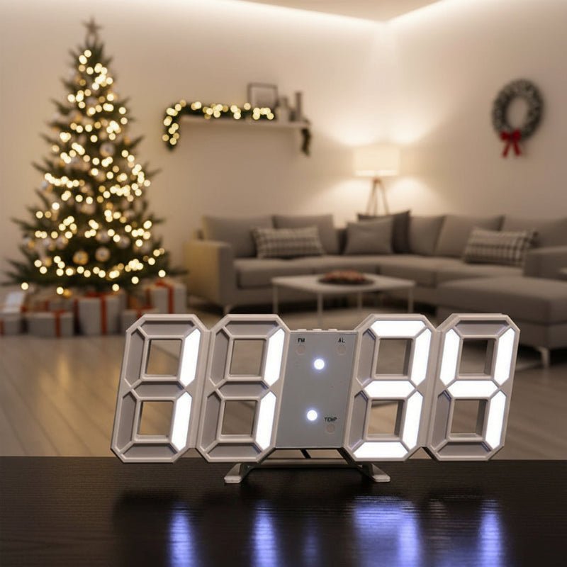 3D Luminous Digital Clock with Voice Activation & Silent Alarm - Electronic Wall Clock 1