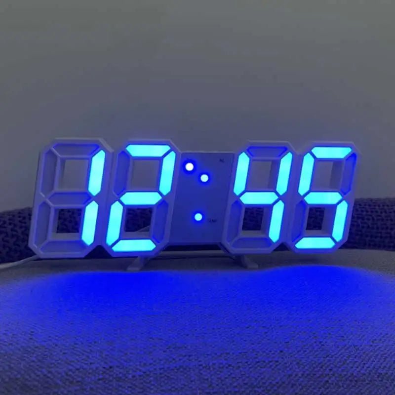 3D Luminous Digital Clock with Voice Activation & Silent Alarm - Electronic Wall Clock 3