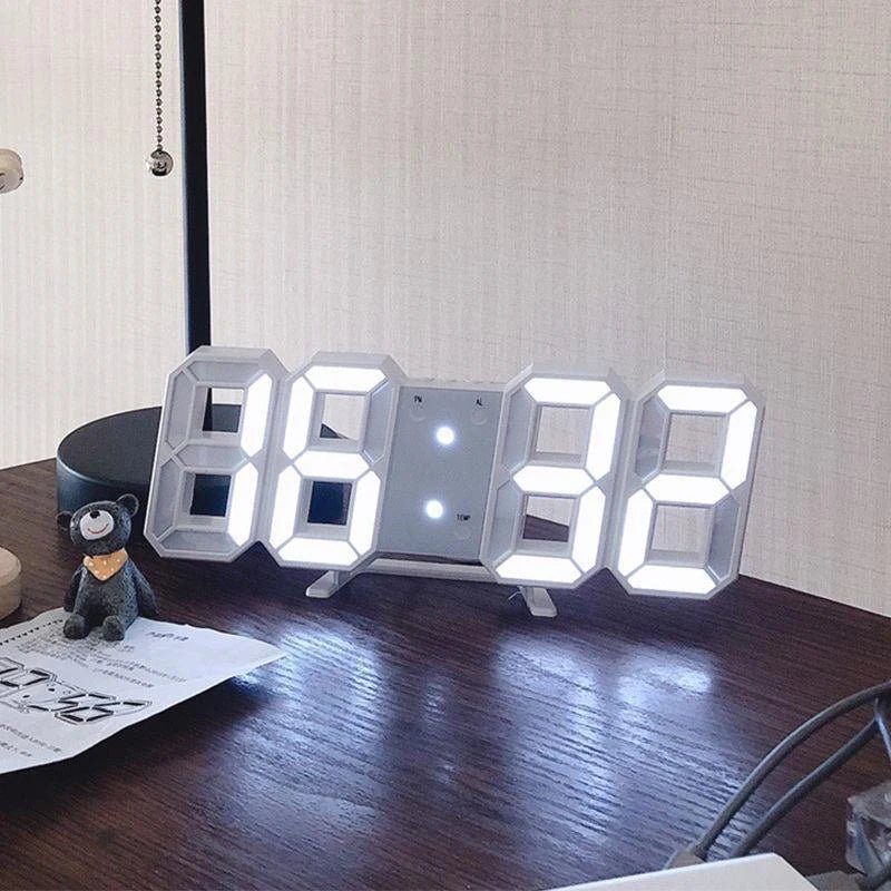 3D Luminous Digital Clock with Voice Activation & Silent Alarm - Electronic Wall Clock 5