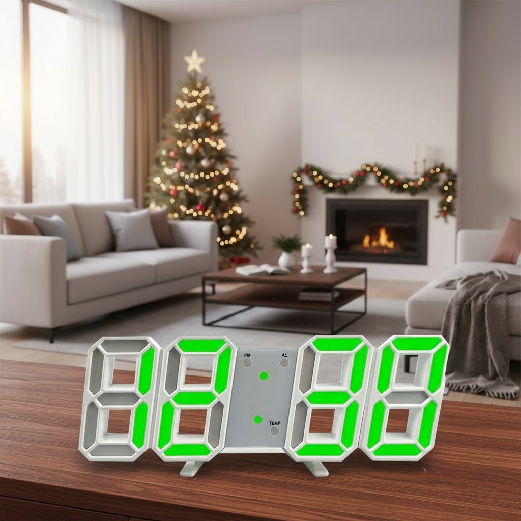3D Luminous Digital Clock with Voice Activation & Silent Alarm - Electronic Wall Clock 8