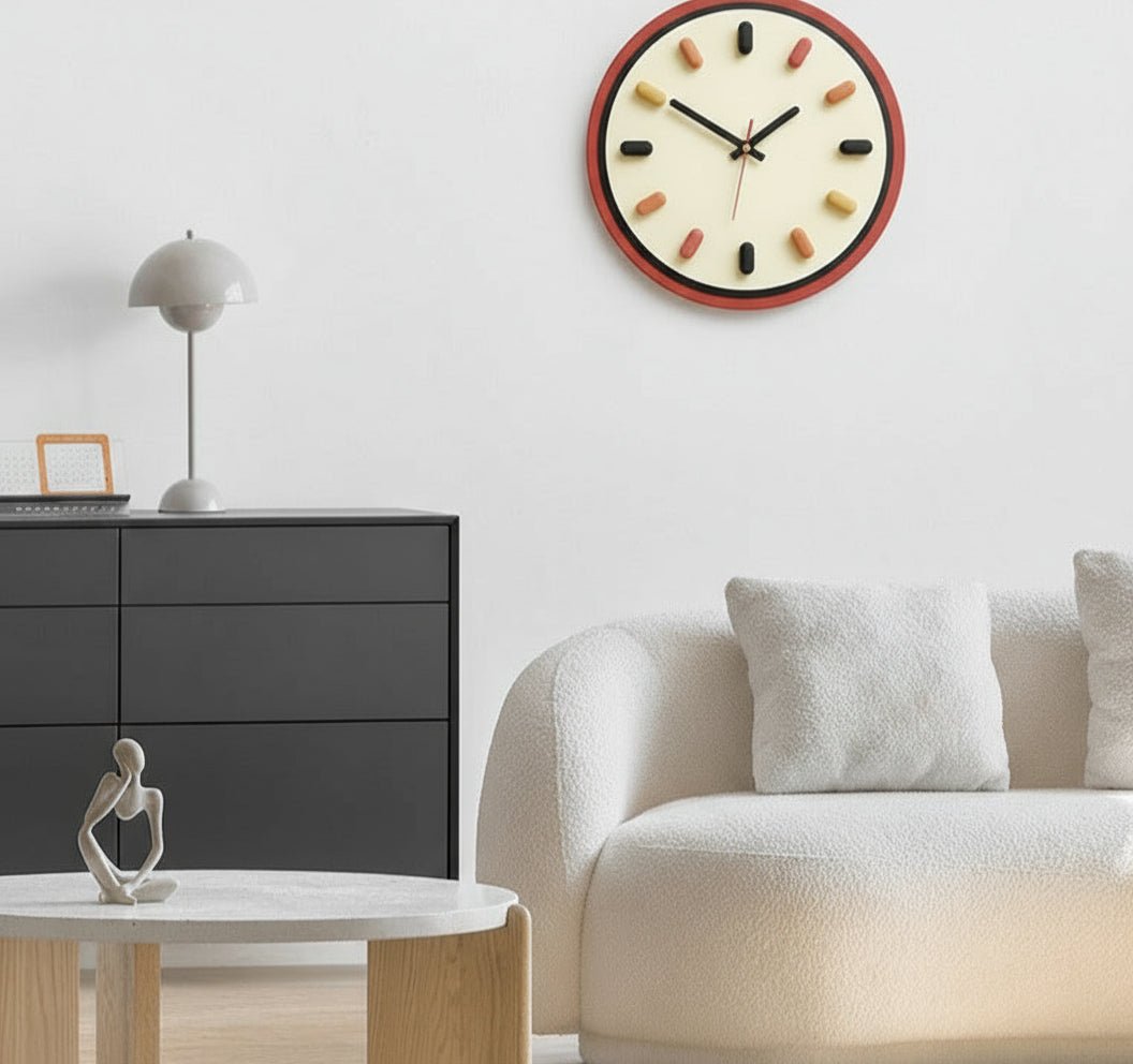 3D Nordic Wall Clock - Silent Sweep Movement, Eco-Friendly Design, 33cm 3