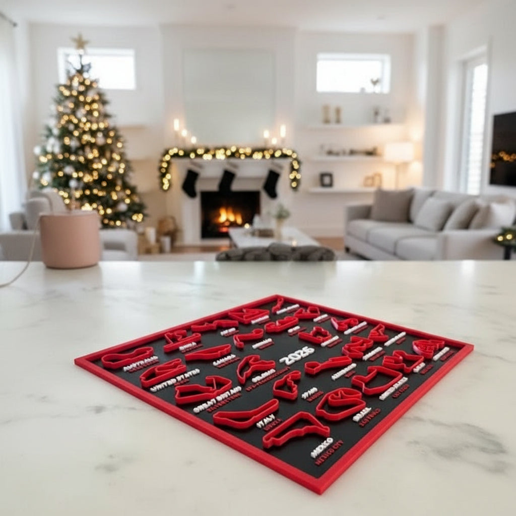 3D Printed Racing Calendar 2026 - F1 Track Wall Art with Stand 0