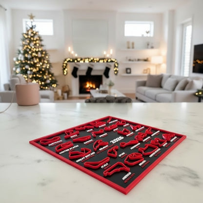 3D Printed Racing Calendar 2026 - F1 Track Wall Art with Stand 0