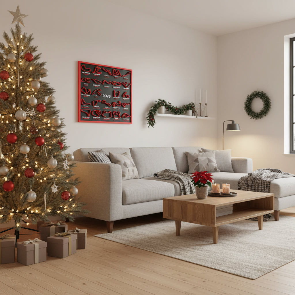 3D Printed Racing Calendar 2026 - F1 Track Wall Art with Stand 1