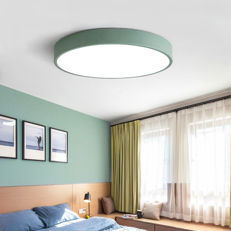 Modern LED Ceiling Light Fixture in Soft Pink and Gray - Energy-Efficient Warm White Illumination 4