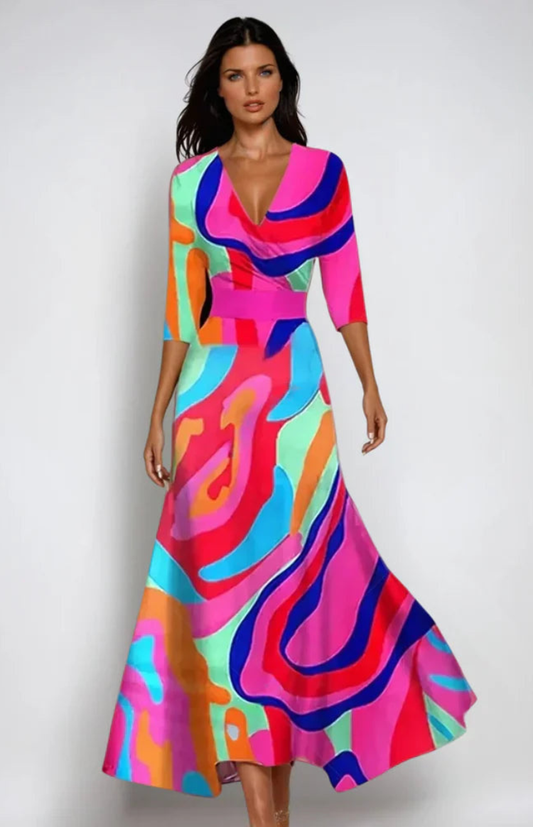 VOGUEFLORA – Elegant Floral Summer Dress for Women Timeless Style and Comfort