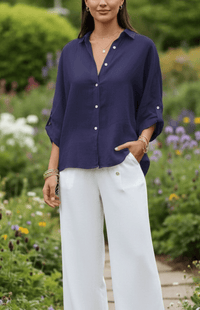 VIVIDLUXE – Chic Cropped Satin Blouse Puff Sleeves Versatile Boxy Fit