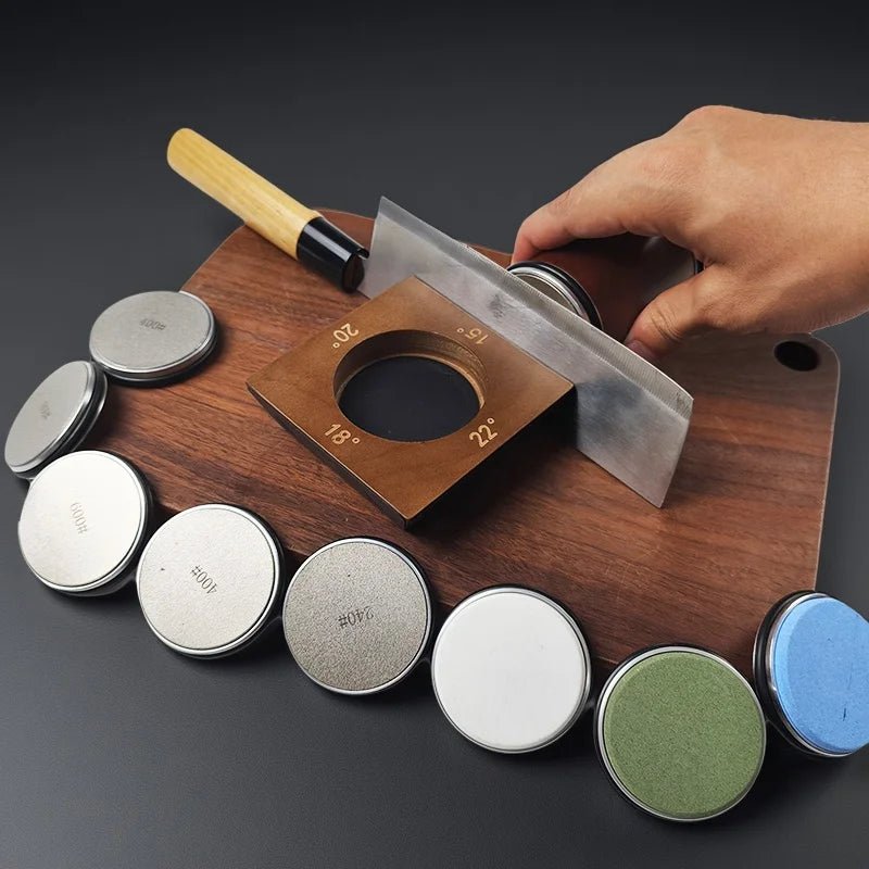 4-Angle Rolling Knife Sharpener 15/18/20/22° Roller Sharpeners Magnet Wooden base Diamond Grinder Set Woodwork Sharpening System 4