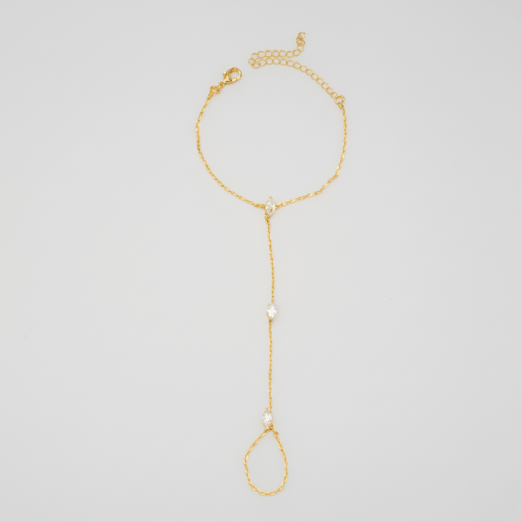 RADIANCELOOP - Bracciale ad anello da dito regolabile con accenti di cristallo