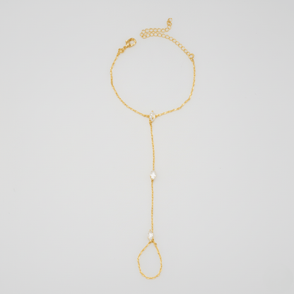 RADIANCELOOP - Bracciale ad anello da dito regolabile con accenti di cristallo