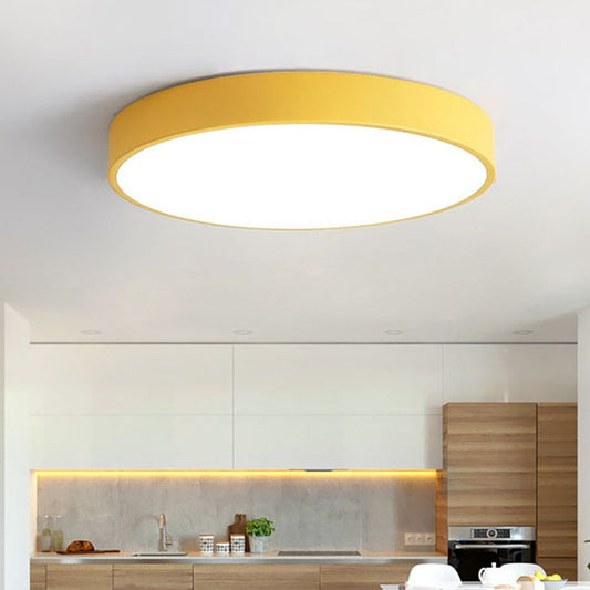 Modern LED Ceiling Light Fixture in Soft Pink and Gray - Energy-Efficient Warm White Illumination 1