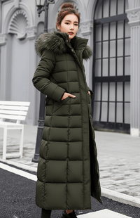 COZYRA – Sleek Long Winter Puffer Jacket with Hood for Women | Warm & Stylish