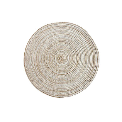 4pcs Round Table Mat Woven Ramie Placemats Anti Slip Dining Table Mats Non-Slip Tableware Bowl Pads Kitchen Drink Cup Coasters 7