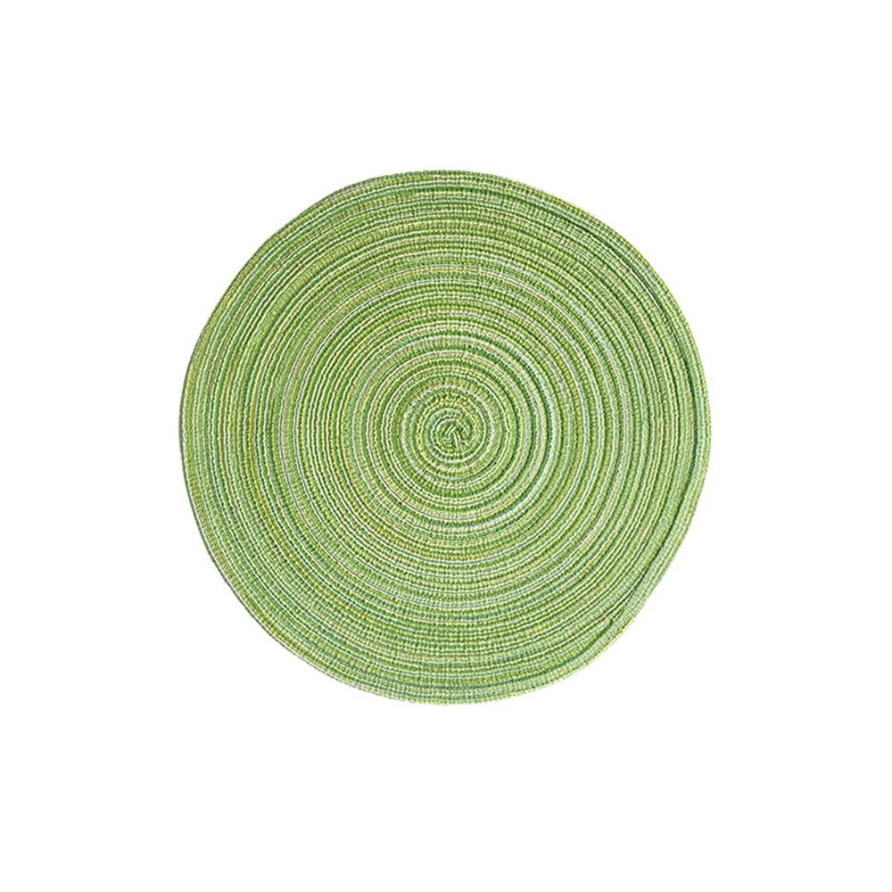 4pcs Round Table Mat Woven Ramie Placemats Anti Slip Dining Table Mats Non-Slip Tableware Bowl Pads Kitchen Drink Cup Coasters 9