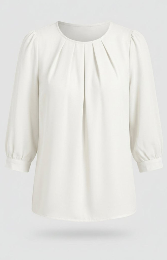 LUMASILK – Elegant Satin Blouse Pleated Design Chic Versatile Fit