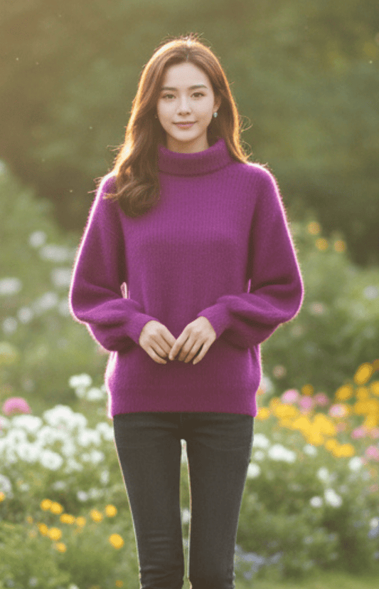 LOUNARIA – Women’s Soft Turtleneck Knit Sweater, Cozy High Neck Fit