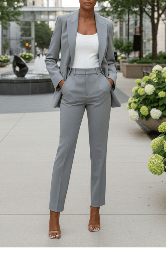VOGUEELITE – Sophisticated Women's Suit Set Tailored Blazer and Trouser for Office