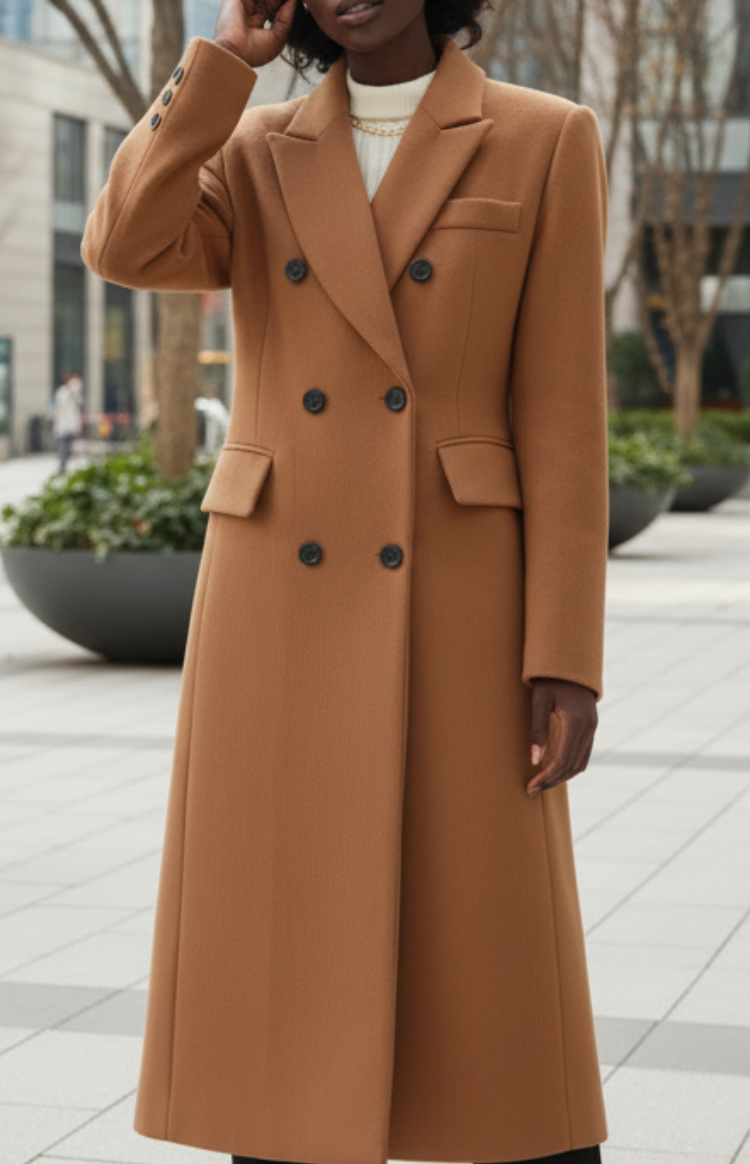 MONTÉRA – Women’s Long Wool Coat for Sophisticated Winter Styling