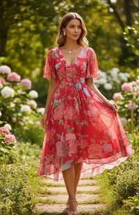 LUNAVÉ – Flattering V-Neck Maxi Dress for Casual and Formal Style